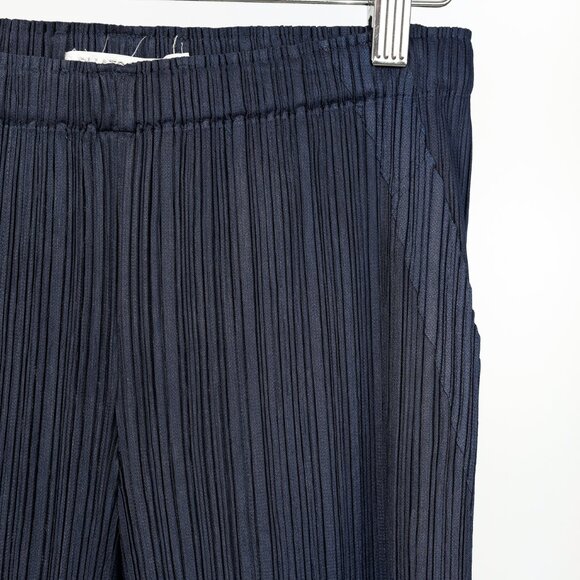 Pleats Please Issey Miyake Navy Straight-Leg Pants - Picture 4 of 7